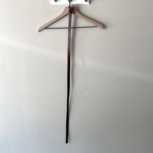 Women’s brown leather belt size m, owl buckle